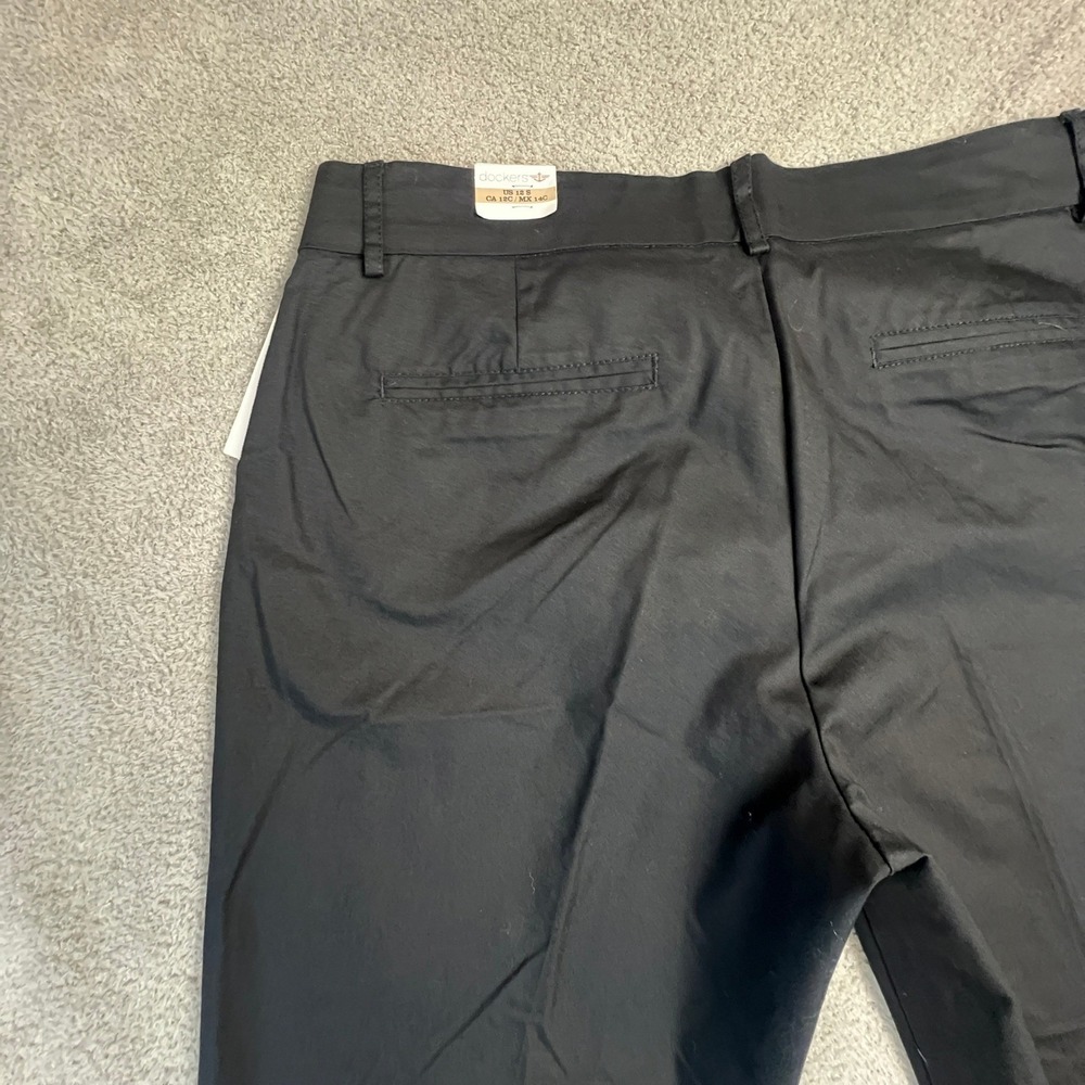 Dockers Metro Black Pants Womens 12 Trouser NWT Straight Leg Dress Slacks - Picture 13 of 13
